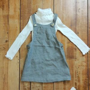 Max Studio dress 3T jumper outfit  houndstooth black white neutral